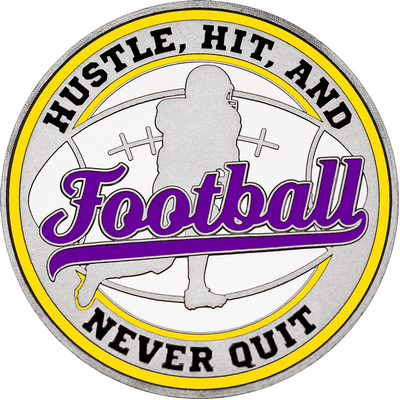 Purple "Football" with Yellow Outer Circular Borders